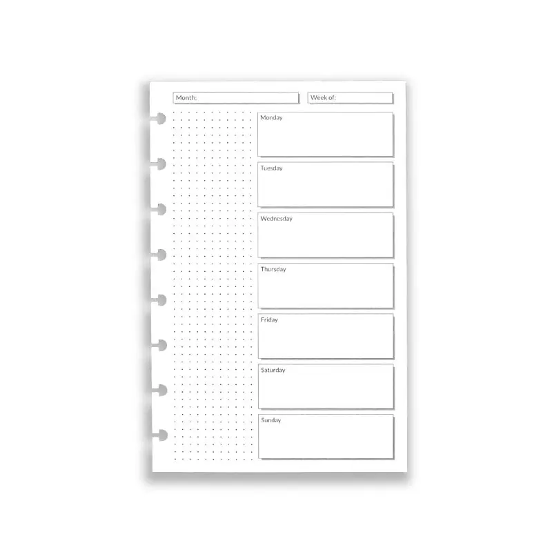 Circa Start-Anytime Weekly Scheduler Discbound Refill (100 sheets)