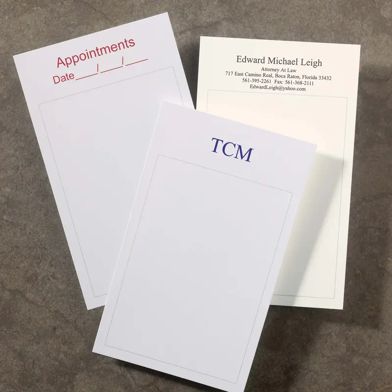 250 Personalized 3 x 5 Cards, Vertical Window