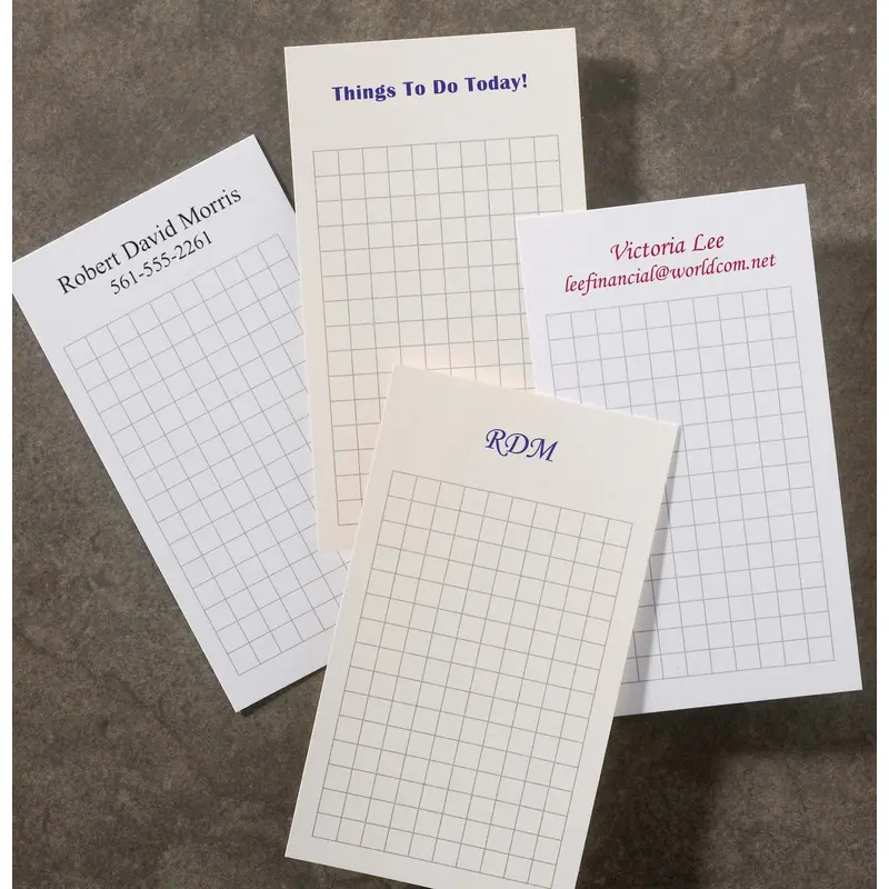 250 Personalized Wallet Cards, Vertical Grid