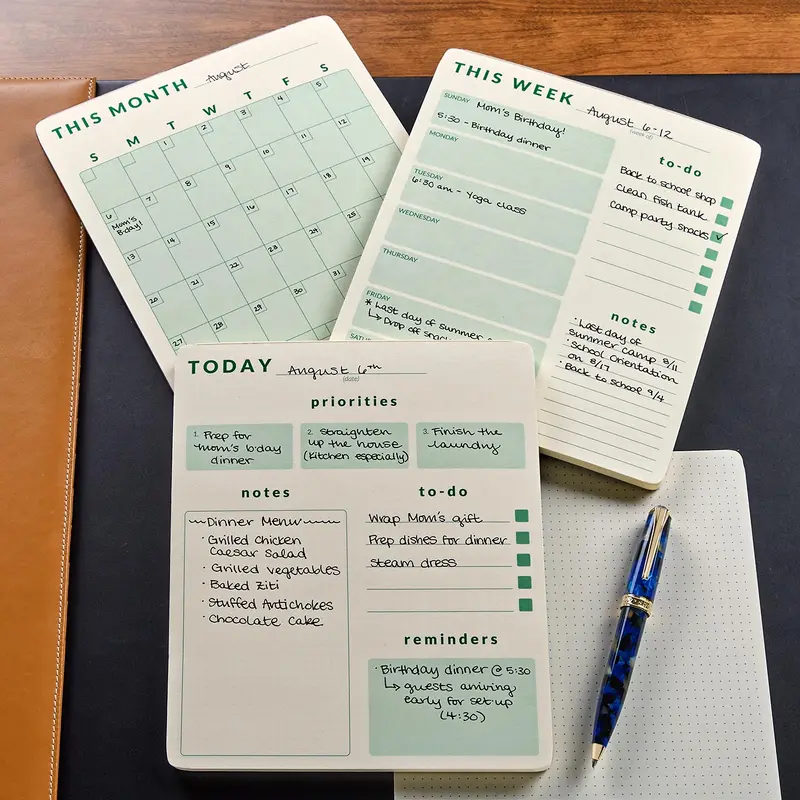 Daily-Weekly-Monthly Planner Pad Trio