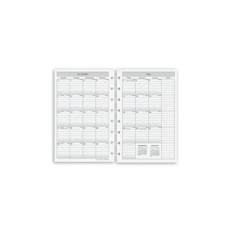 2026-2027 Circa 2-Year Monthly Agenda Discbound Refill