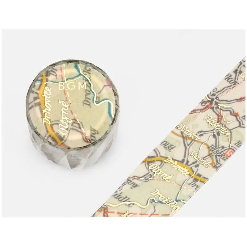 BGM Washi Tape - Life Foil Stamping Antique Map