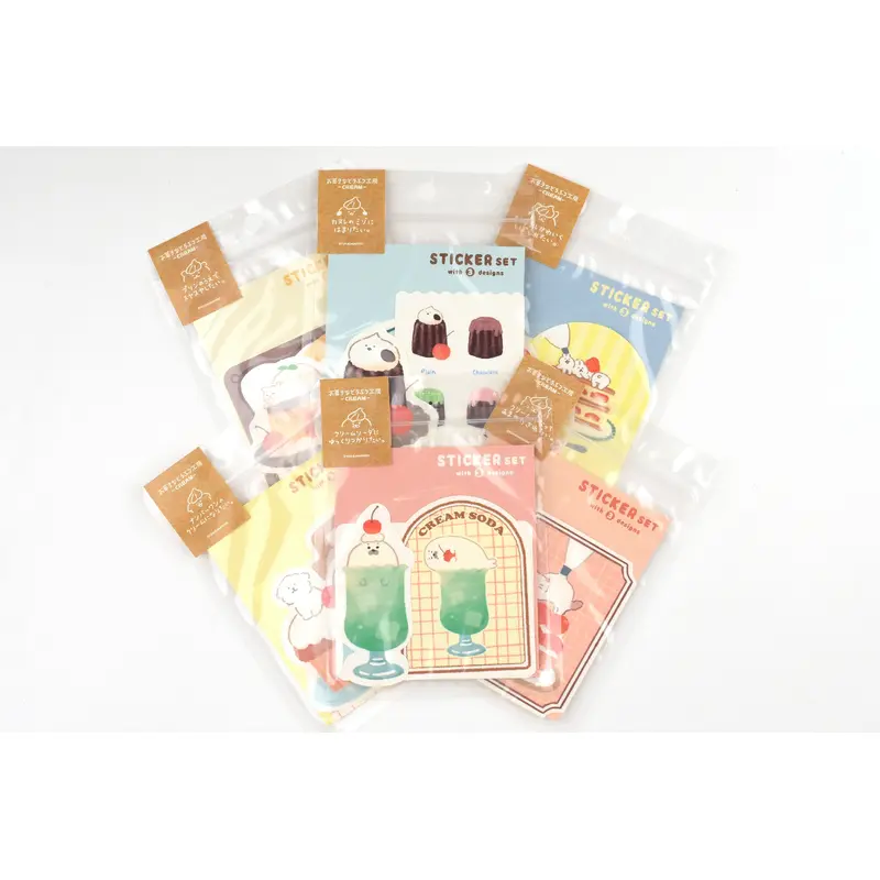 Furukawa Paper Stickers - Sweets Animal Workshop - Cream - Set of 3