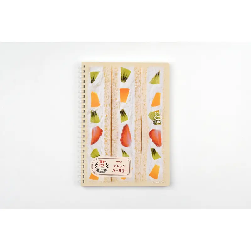 Kokuyo 10th Anniversary Soft Ring Notebook - Soft Bakery - Fruit Sandwich - A5 - Grid