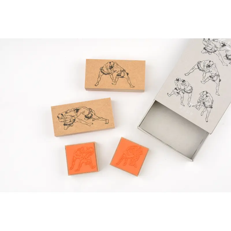 Sanby Rubber Stamp Collection - Hokusai - Sumo