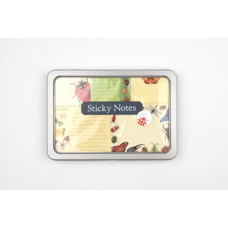 Cavallini - Sticky Notes Tin Set - Bugs & Insects