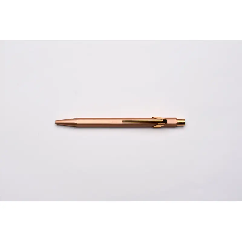 Caran d'Ache 849 Metal Ballpoint Pen - Brute Rose With Metal Slim Pack Case