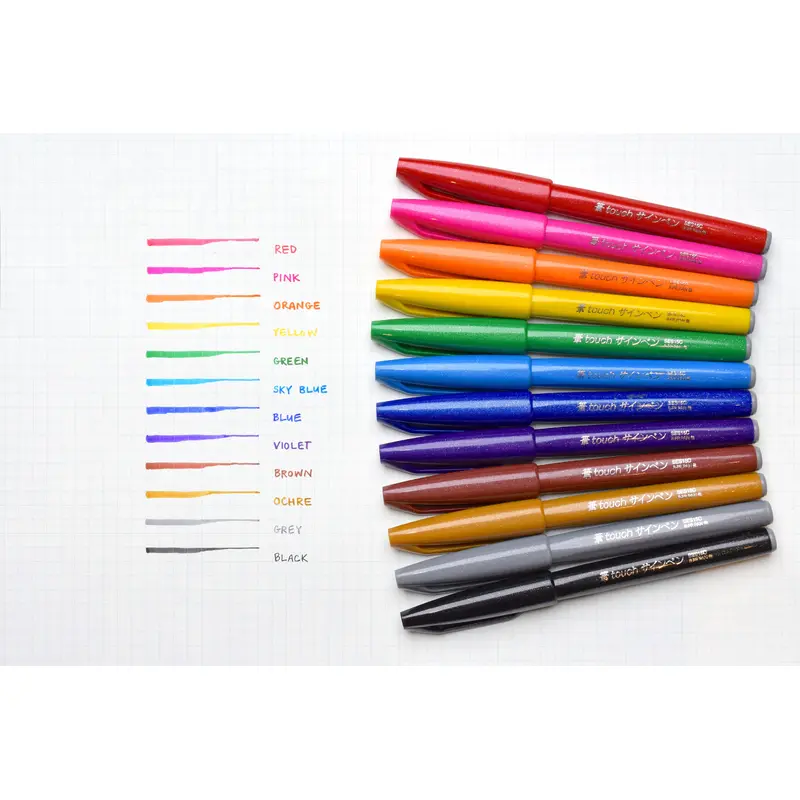 Pentel Touch Brush Sign Pen - Original Colors