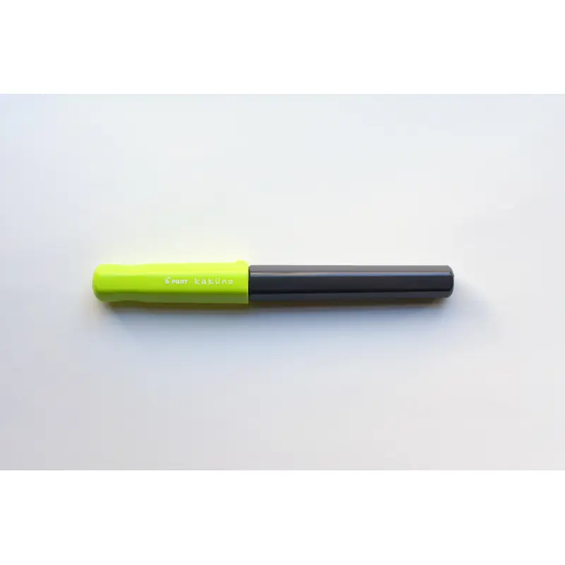 Pilot Kakuno Fountain Pen - Gray Barrel/Lime Cap - Medium Nib