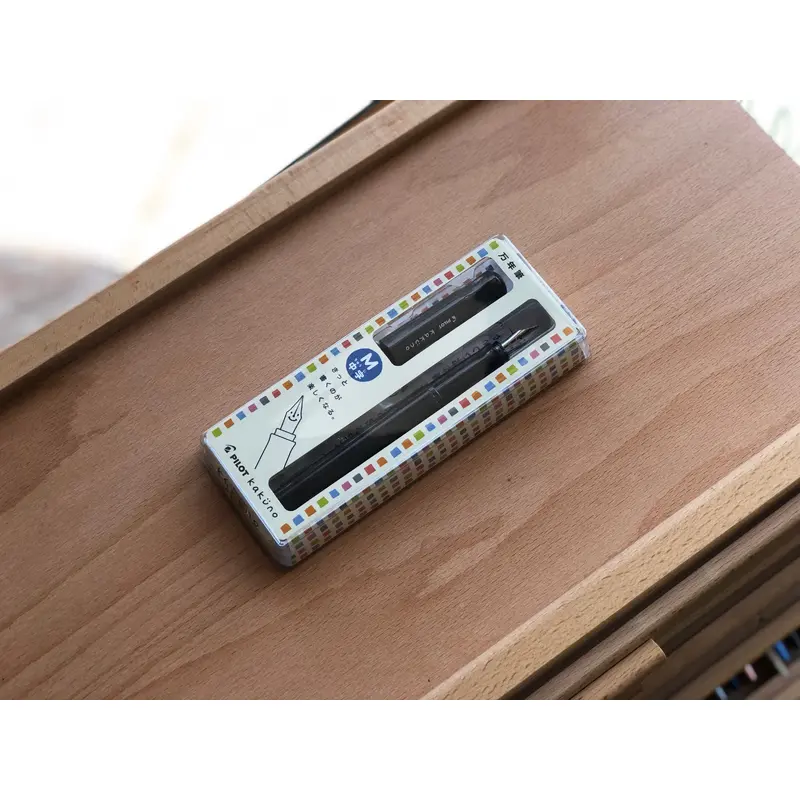 Kakuno Fountain Pen - Gray Barrel/Gray Cap - Medium Nib