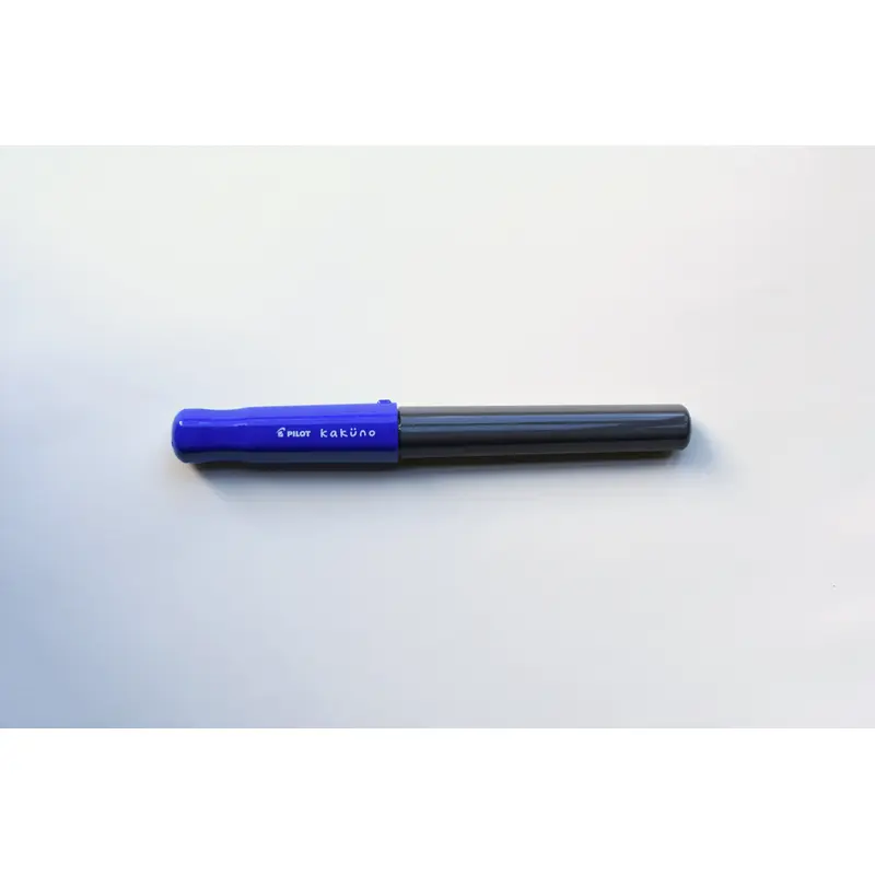 Pilot Kakuno Fountain Pen - Gray Barrel/Blue Cap - Medium Nib