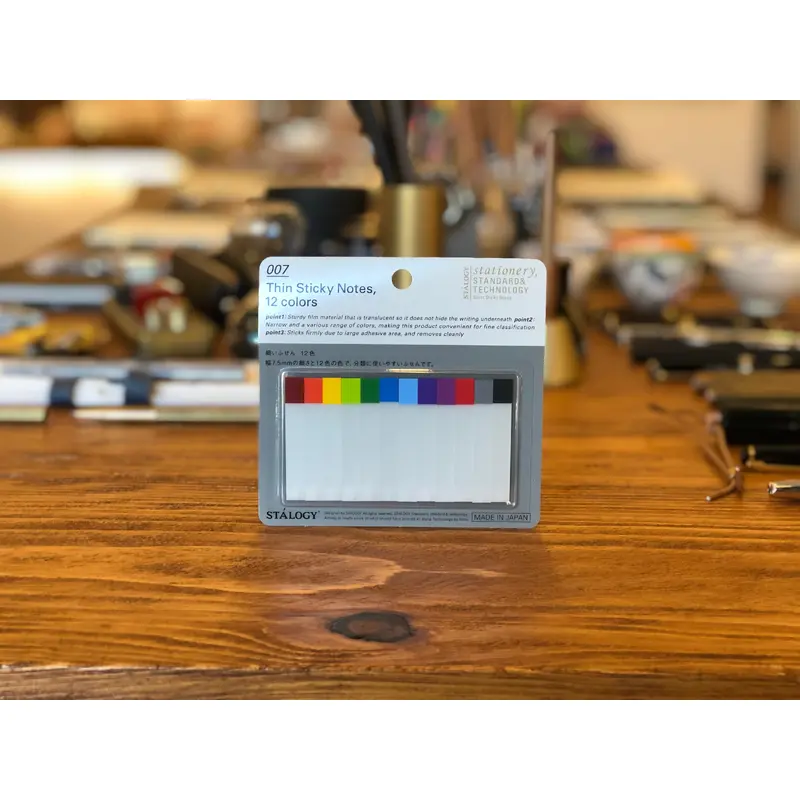 Stalogy Thin Sticky Notes - 12 Colors