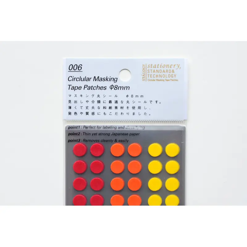 Stalogy Circular Masking Tape Patches 8mm - Shuffle Fine