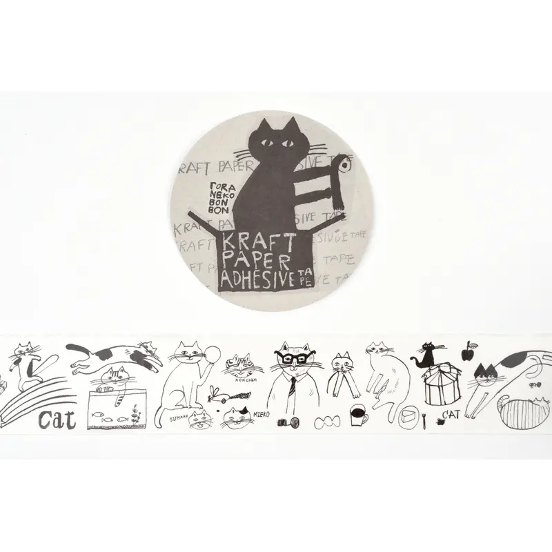 Classiky - Toraneko Bonbon Kraft Paper Adhesive Tape - Cat