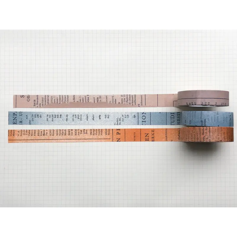Classiky - Yoko Inoue Old Book 15mm Masking Tape - Set of 3