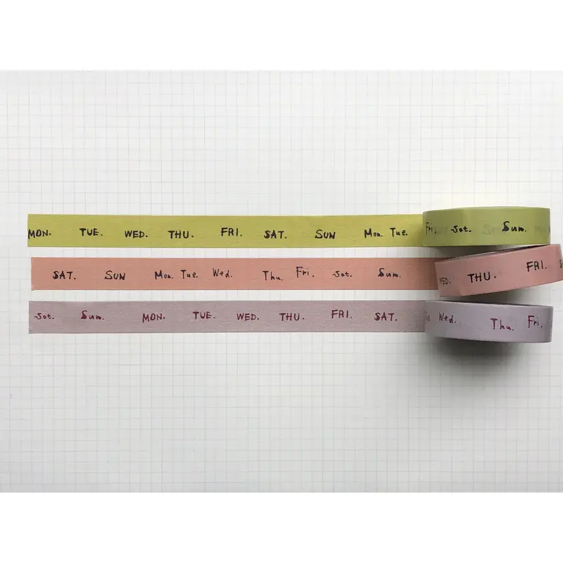 Classiky - Yoko Inoue Weekly Masking Tape - Set of 3