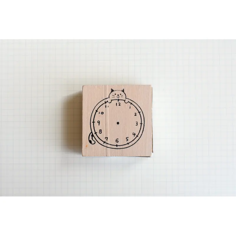 Cat Clock Stamp