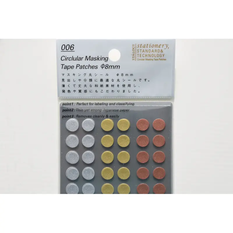 Stalogy Circular Masking Tape Patches 8mm - Shuffle Prize