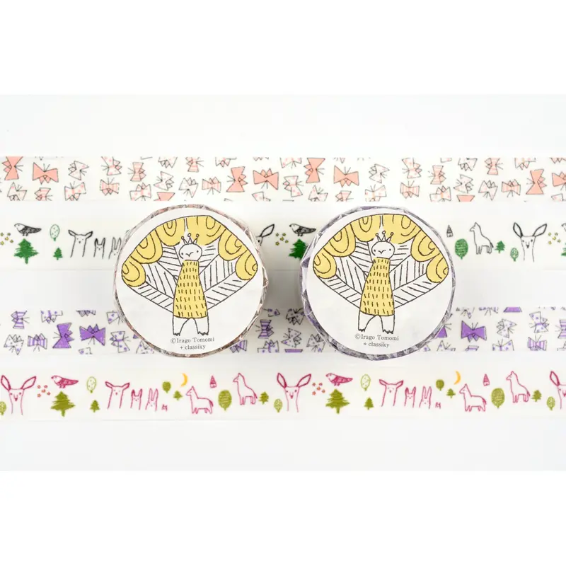 Classiky - Irago Tomomi Masking Tape - Forest and Butterfly - Set of 2