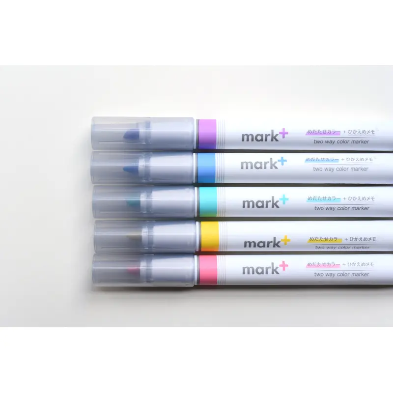 Kokuyo Mark+ Two Way Highlighter / Fineliner - 5 Color Set