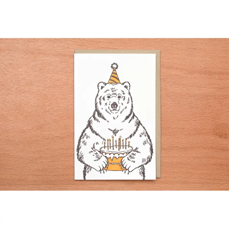 Grizzly Bear Birthday Greeting Card