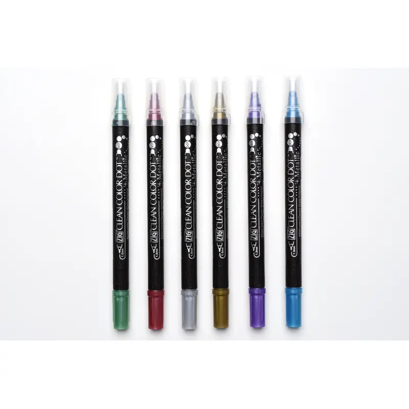 Kuretake ZIG Clean Color Dot Marker - Metallic - Set of 6