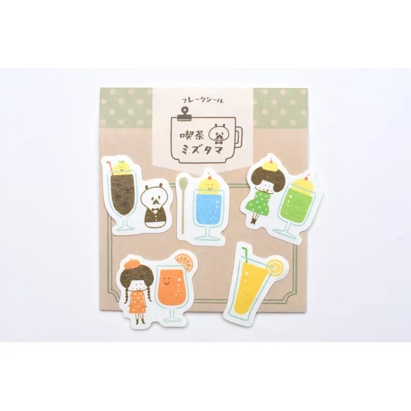 Papier Platz x Mizutama Cafe Series Flake Sticker - Cafe Drinks