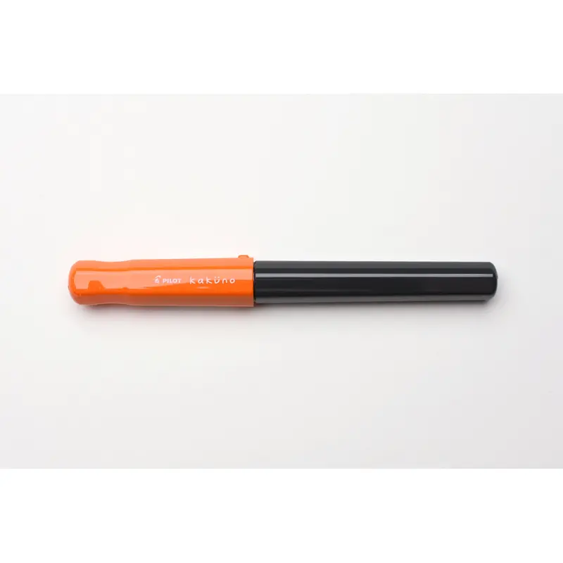 Pilot Kakuno Fountain Pen - Gray Barrel/Orange Cap - Medium Nib