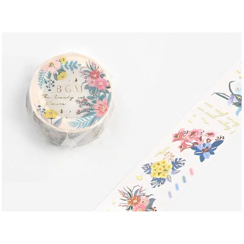 BGM Washi Tape - Flowers and Water Drops