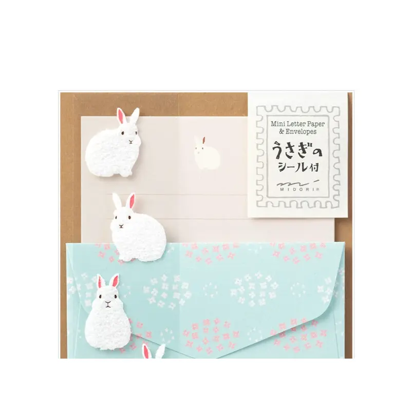 Extra-Mini Letter Set with Rabbit Stickers