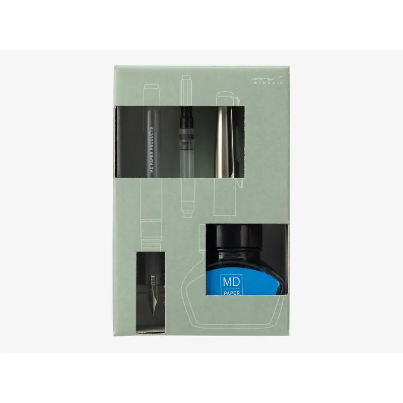 MD Fountain Pen Set with Bottled Ink - Limited Edition - Blue Ink