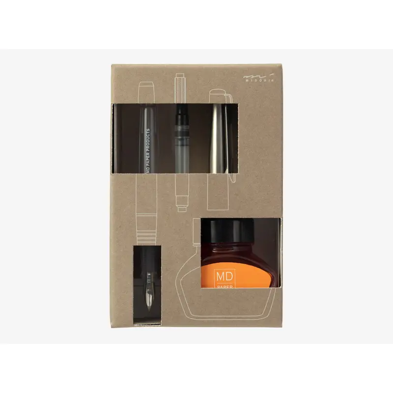 MD Fountain Pen Set with Bottled Ink - Limited Edition - Orange Ink