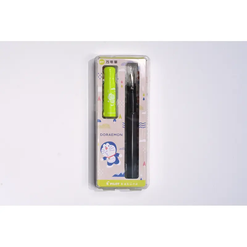 Pilot Kakuno Fountain Pen - Doraemon Series - Grey Barrel/Green Cap