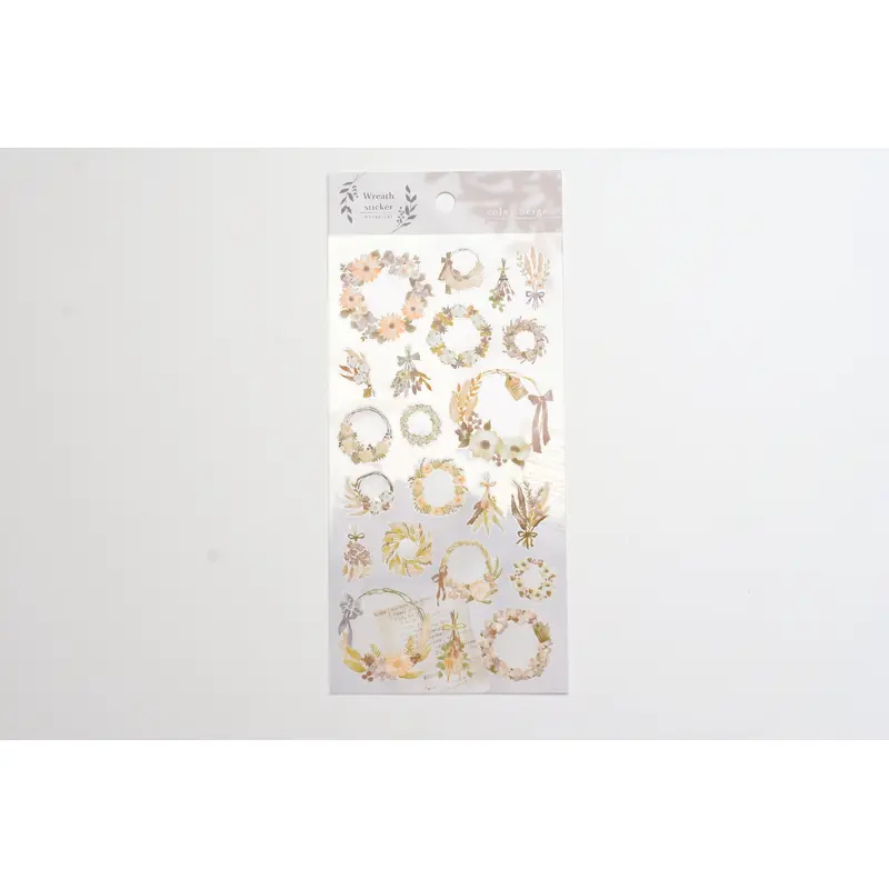 Wreath Sticker - Beige