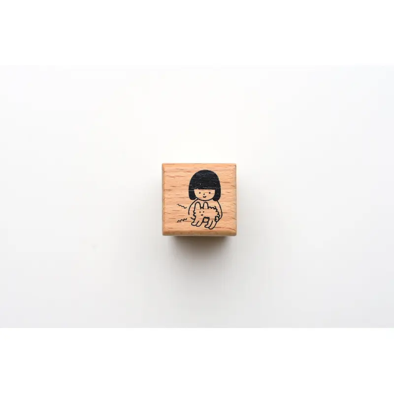 Yohand Studio Wooden Stamp - Hugging Fluffy Cloud Dog