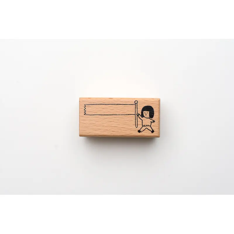 Yohand Studio Wooden Stamp - Walking with A Flag