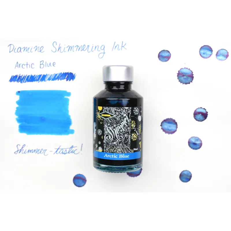 Diamine Shimmer Ink - Arctic Blue - 50mL