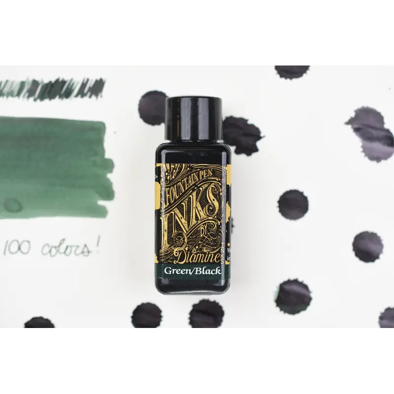Diamine Fountain Pen Ink - Green/Black - 30mL