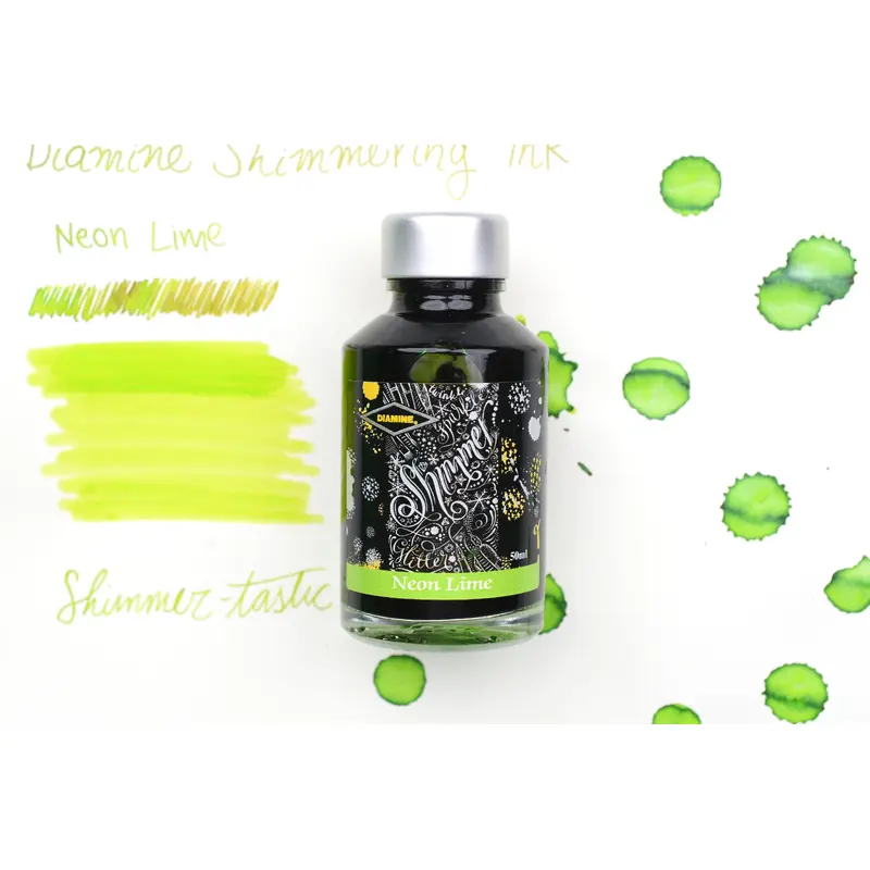 Diamine Shimmer Ink - Neon Lime - 50mL