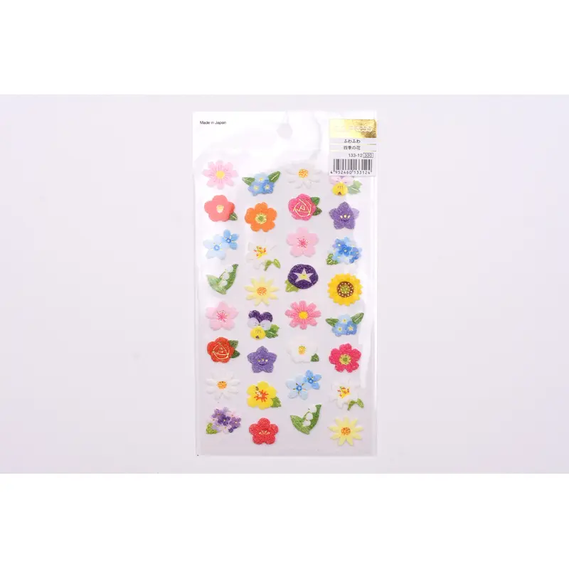 G.C. Press Fuzzy Stickers - Flowers of the Four Seasons