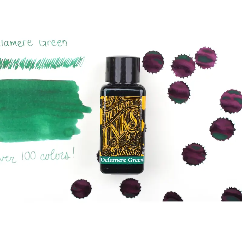 Diamine Fountain Pen Ink - Delamere Green - 30mL