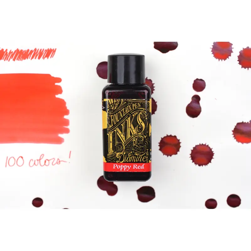 Diamine Fountain Pen Ink - Poppy Red - 30mL