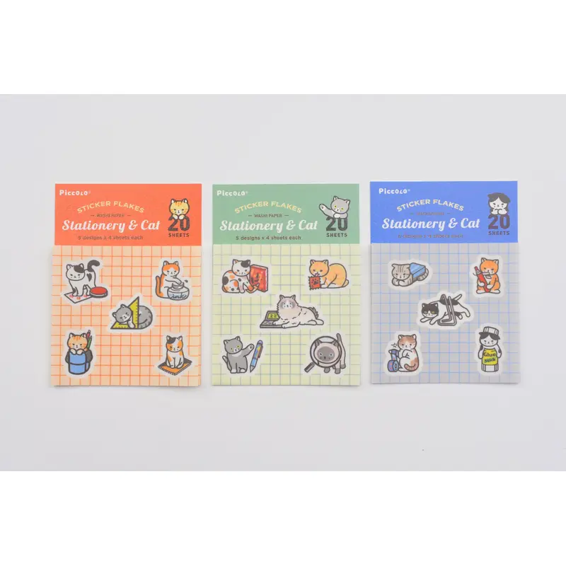 Plain Stationery Washi Sticker Sheet Stationery and Cat