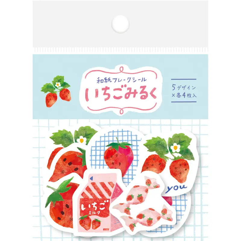 Furukawa Paper "Pochitto" Flake Sticker - Strawberry Milk