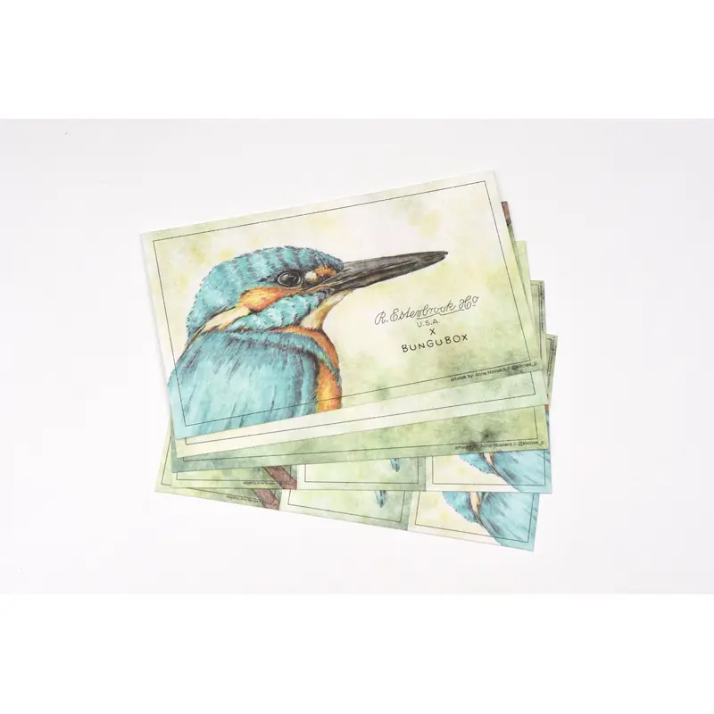 Esterbrook x BUNGUBOX Blotter Paper - Kachofugetsu Collection - Kingfisher - Limited Edition