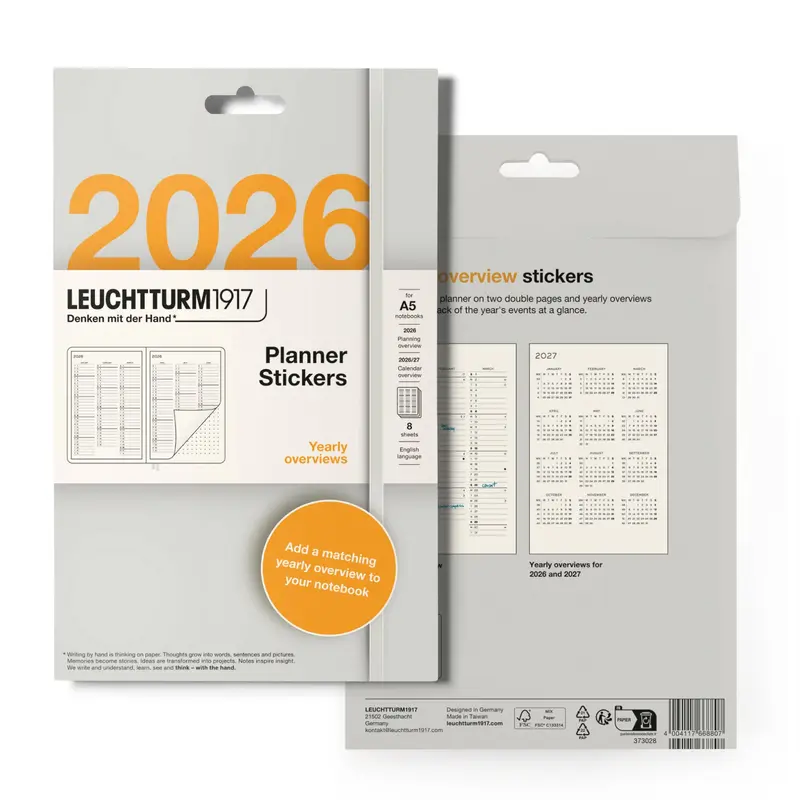 Leuchtturm1917 Planner Stickers 2026 - Yearly Overviews - English