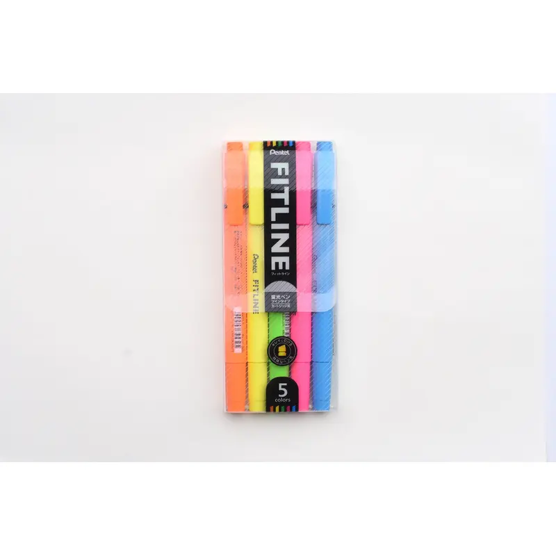 Pentel Fitline Double-Sided Highlighters - Set of 5