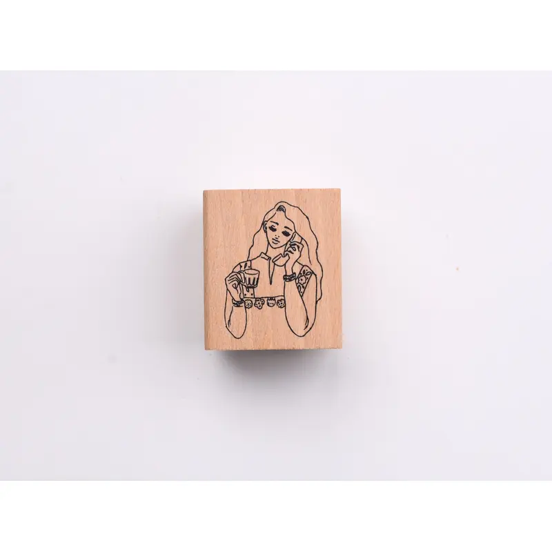 La Dolce Vita Rubber Stamp - Afternoon Tea Girl
