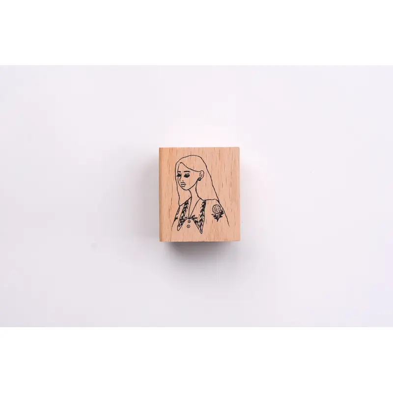 La Dolce Vita Rubber Stamp - Embroidered Collar Girl