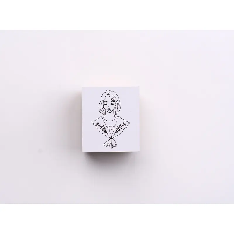 La Dolce Vita Rubber Stamp - Flower Scarf Girl
